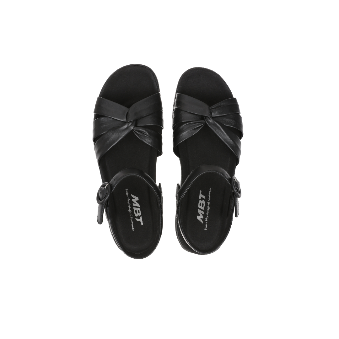 womens black leather walking sandals