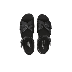 womens black leather walking sandals