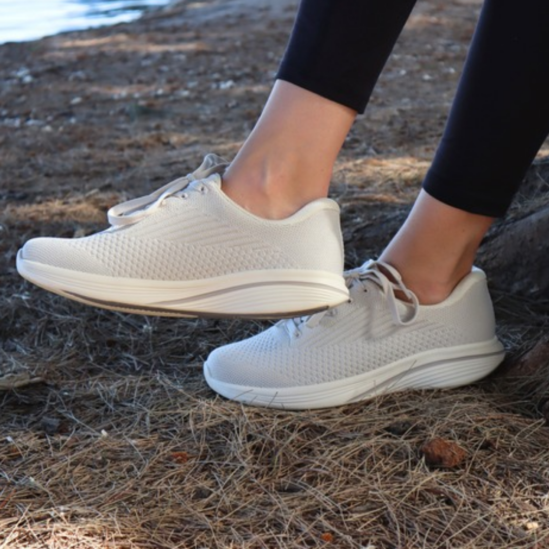 Light taupe womens walking sneakers