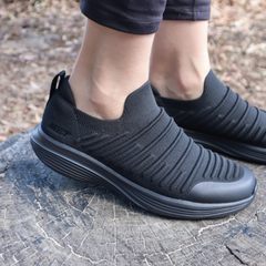 MBT M400 II Slip On Black Womens Sneakers close up