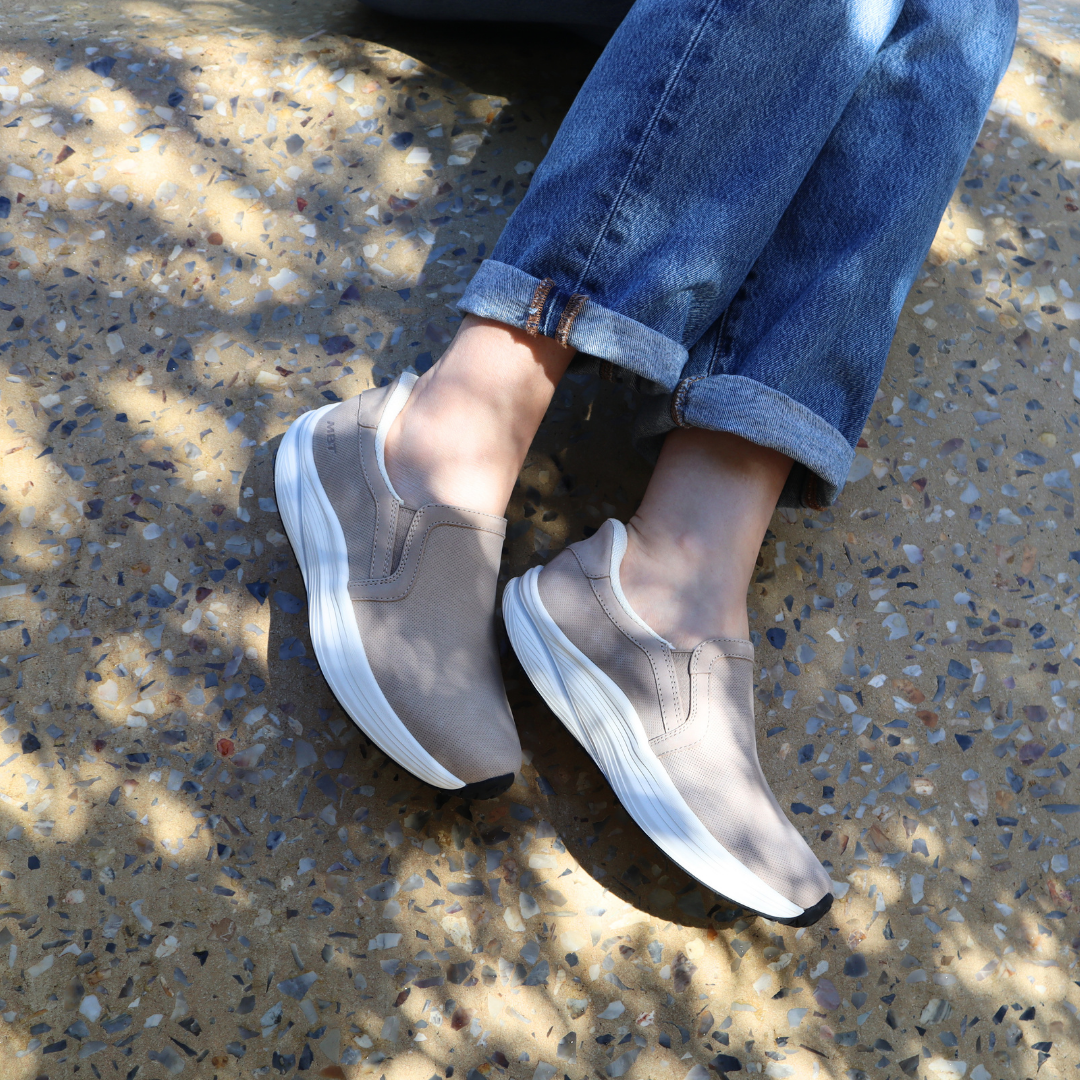 womens slip on sneakers beige