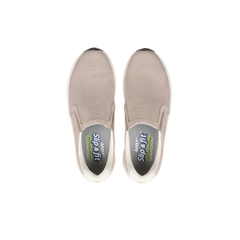 beige slip on walking sneakers