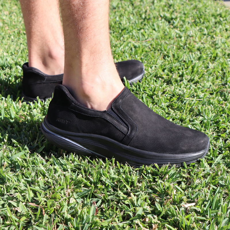 mens black slip on sneakers