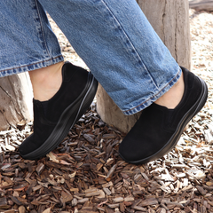comfortable slip on shoes black