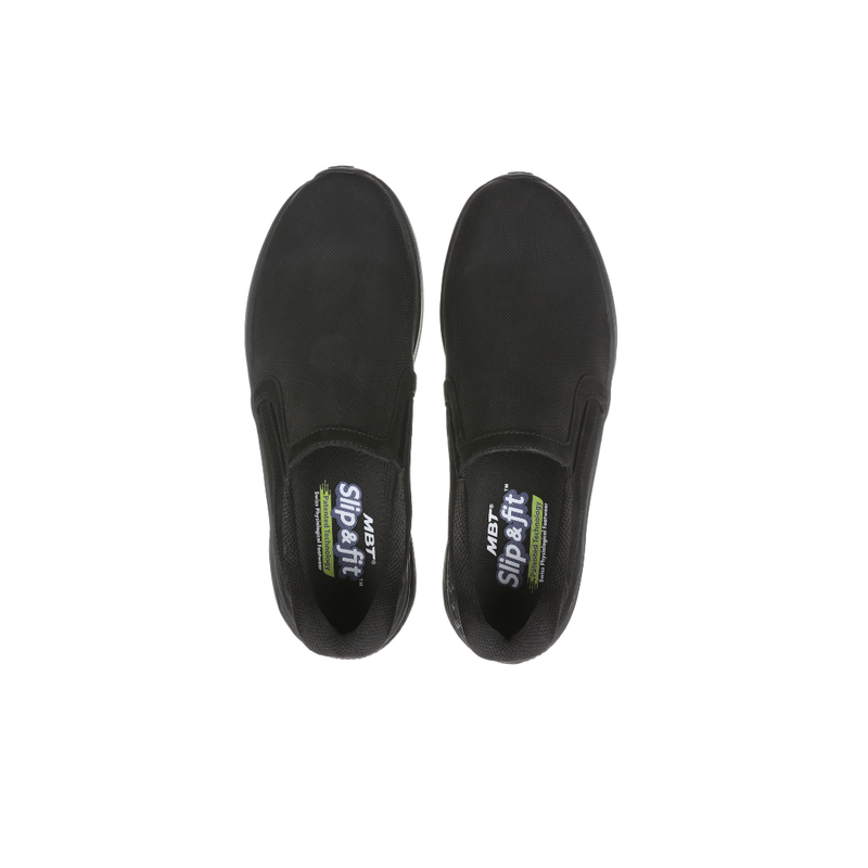 black slip on walking shoes