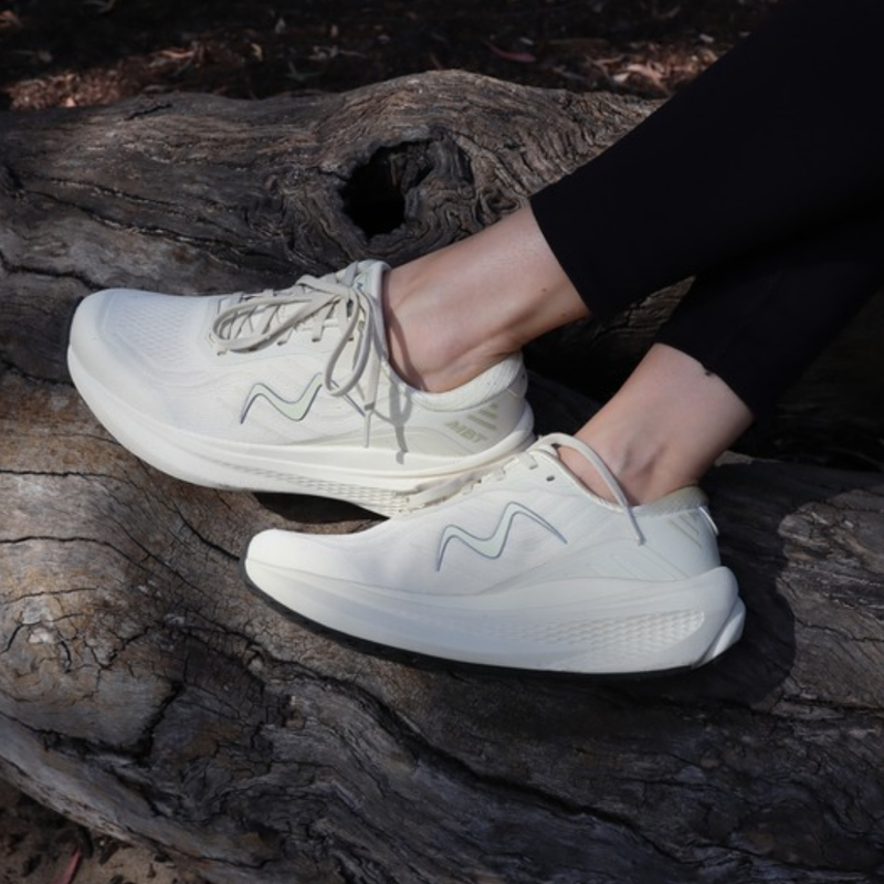 womans beige sneakers